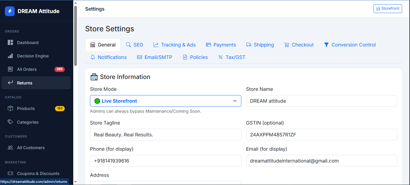 Theme Settings